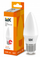 Лампа светодиодная C35 свеча 5Вт 230В 3000К E27 IEK