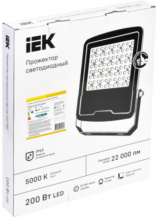 Прожектор светодиодный СДО 08-200 PRO 30град 5000К IP65 черный IEK – №2