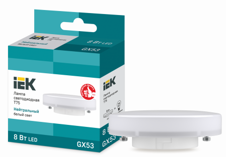 Лампа светодиодная T75 таблетка 8Вт 230В 4000К GX53 IEK – №1