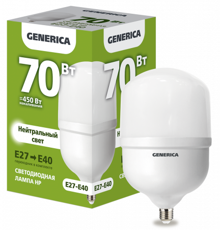 Лампа светодиодная HP 70Вт 230В 4000К E27-E40 GENERICA – №1