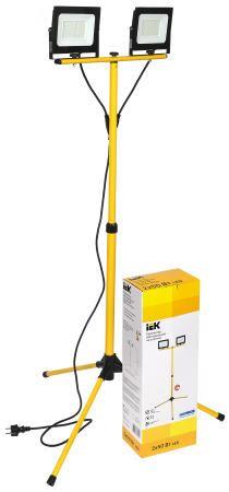 Прожектор светодиодный СДО 06-2x50Ш штатив 6500К IP65 черный IEK – №1